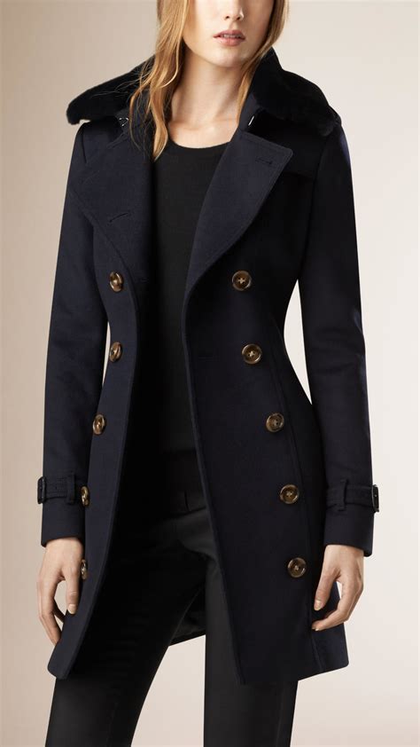 burberry faux fur coat blue|burberry oversized wool trench coat.